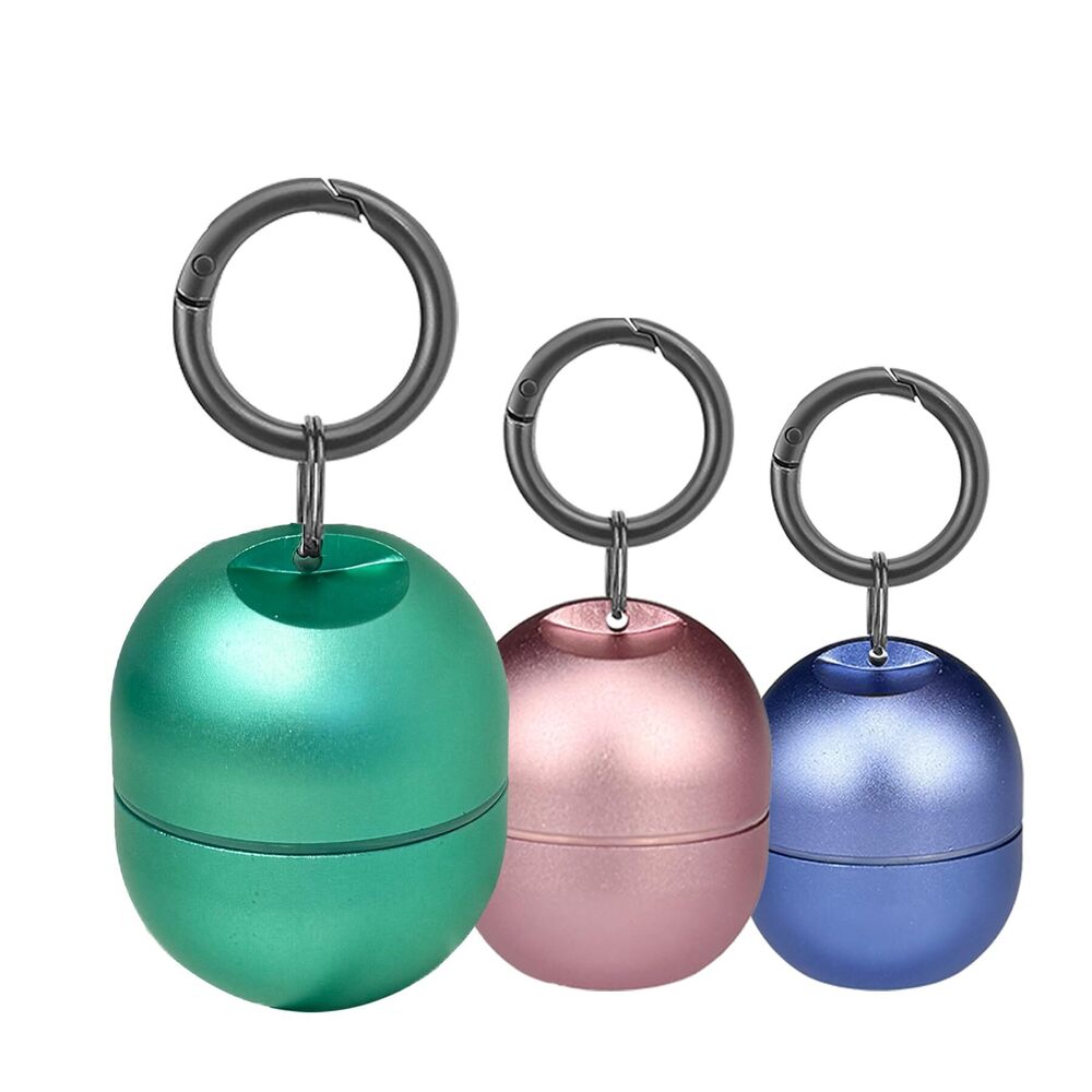 7058 Travel Ring Holder Keychain, Jewelry Holder KeychainGreen Pink